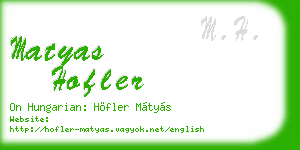 matyas hofler business card